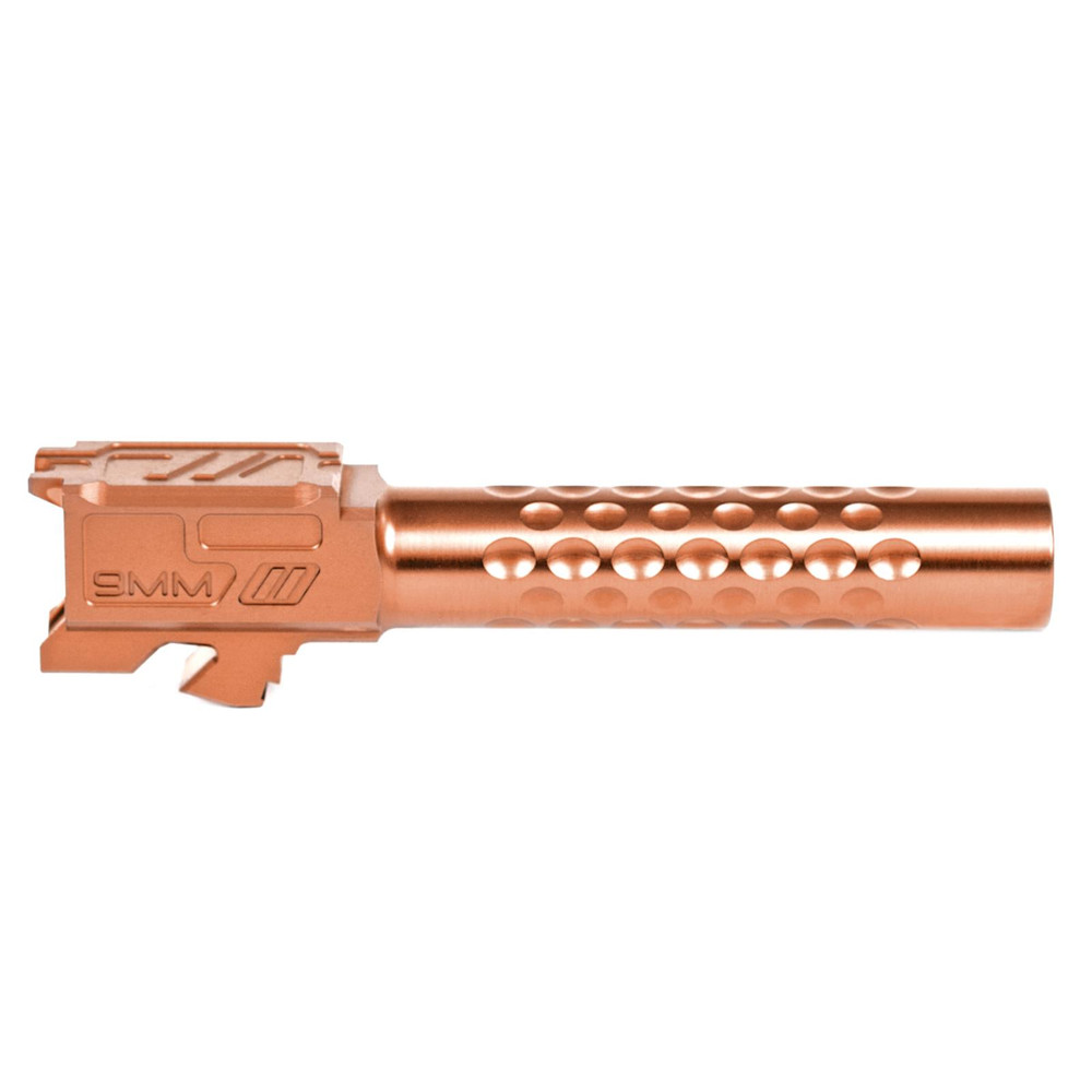 ZEV Optimized Match Barrel For Glock 19, Gen1-5, Bronze - Pointing Right